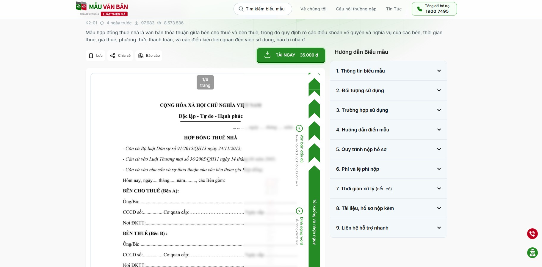 mauvanban.vn - preview văn bản - hướng dẫn điền